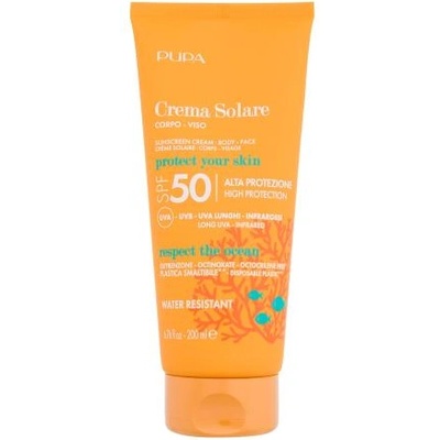 PUPA Sunscreen Cream SPF50 водоустойчив слънцезащитен крем за тяло и лице 200 ml
