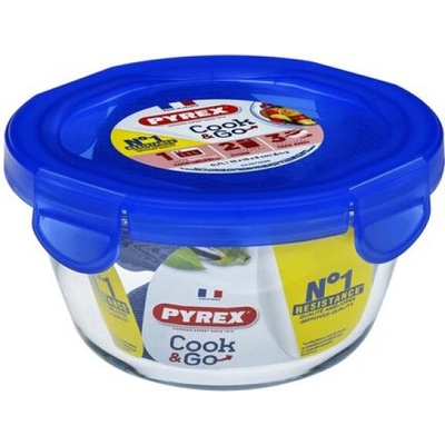 PYREX Dóza na potraviny s tesniacim vekom okrúhla sklo číre 15 x 8 cm 0,7 l