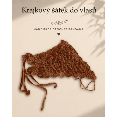 Maliso šátek do vlasů bandana z přírodní bavlny hnědá