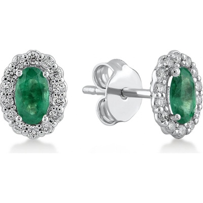 Lillian Vassago náušnice se smaragdy a brilianty v bílém zlatě LLV11-SMEB5730-02-EMR