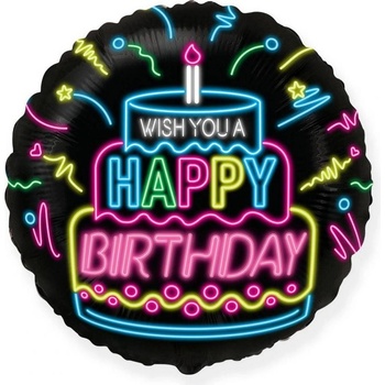 Flexmetal Фолиев Балон "Happy Birthday" - Неон, 48 см