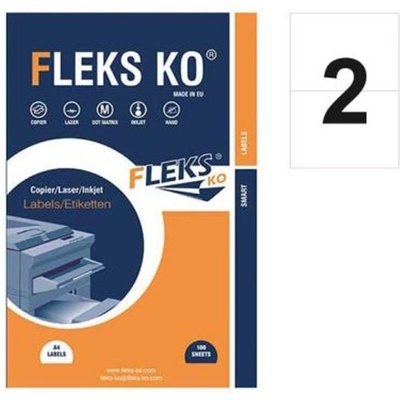 Fleks-Ko Етикети Fleks Ko Бели, прави ъгли, 210x148.1 mm A4, 100 л. 2 (520191-11-22035)