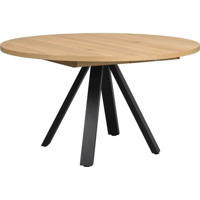 Rowico Home Rozkládací kulatý jídelní stůl MADDOCK Oak/black 135 x 135 cm dub přírodní černá 121126