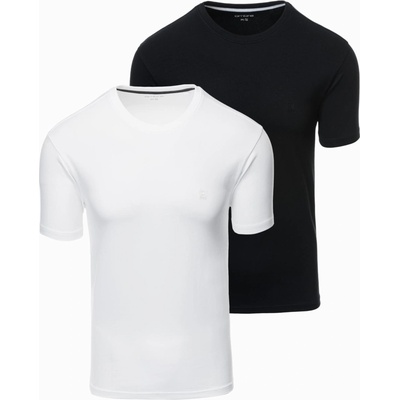 Ombre Clothing Комплект от два мъжки памучни тениски BASIC с кръгло деколте от Ombre Clothing Ombre Clothing | Byal | МЪЖЕ | XXL