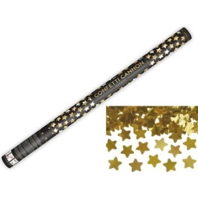 Konfety 80 cm ZLATÉ METALICKÉ HVĚZDIČKY Silvestr