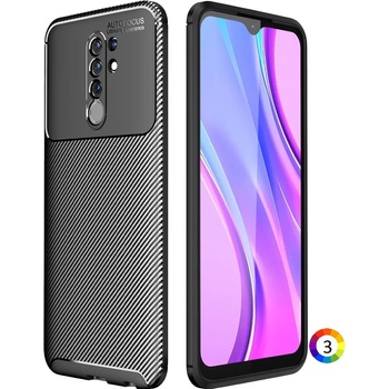 Image 1 of Xiaomi Redmi 9 Удароустойчив Carbon Fiber Калъф и Протектор
