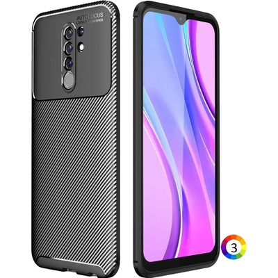 Xiaomi Redmi 9 Удароустойчив Carbon Fiber Калъф и Протектор