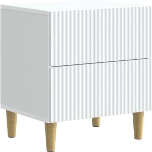 vidaXL Нощен шкаф Бяло 43 x 34, 5 x 48 см Инженерна дървесина (894525)