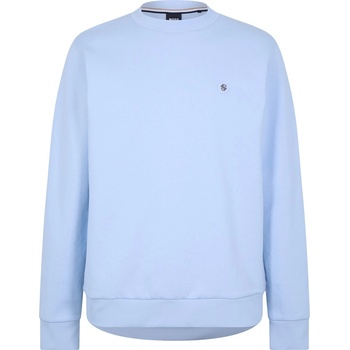 HUGO BOSS Риза с дълъг ръкав Boss Men's Logo Patch Cotton Long Sleeve Crew Sweatshirt - Lt Pas Blue 454