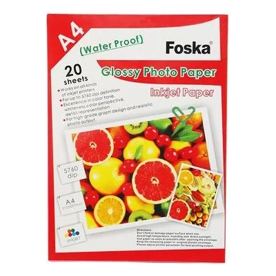 Foska Фото хартия, A4, 180 g/m2, гланц, 20 листа (W9601 180GSM)
