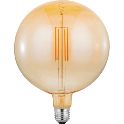 JUST LIGHT Filam. LED žárovka E27, G180, 420lm, 2700K, 4W, jantar. sklo