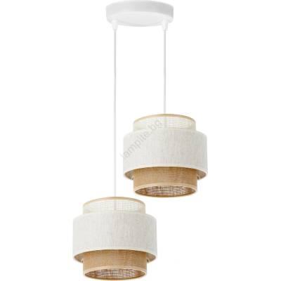 BELIS Пендант на кабел BOHO 2xE27/60W/230V бял/юта (BE0999)
