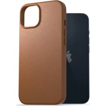 Pouzdro AlzaGuard Genuine Leather Case iPhone 14 hnědé
