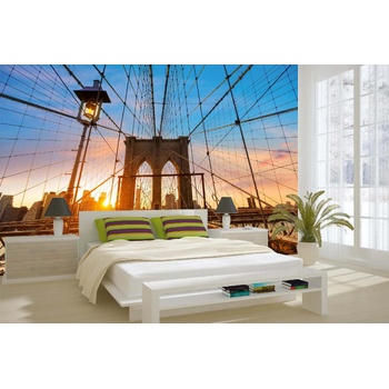 DIMEX ART s. r. o Самозалепваща се флизелинова фототапета бруклински мост при залез слънце 375 x 250 см