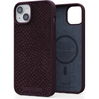 Púzdro NJORD Salmon Leather Magsafe iPhone 15 Plus vínové