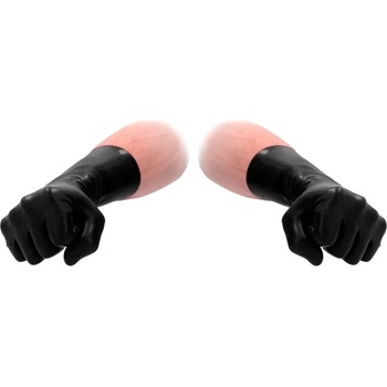 Image 1 of Fist It Latex Short Gloves Black