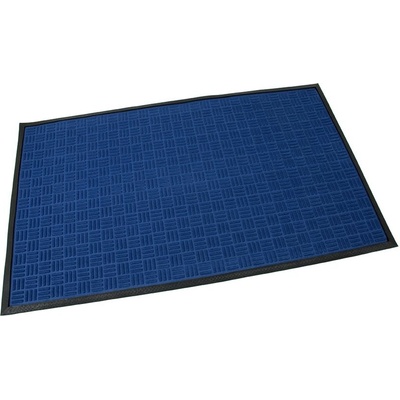FLOMA Criss Cross Modrá textilná gumová čistiace vstupná rohož 90 cm x 150 cm x 0,8 cm