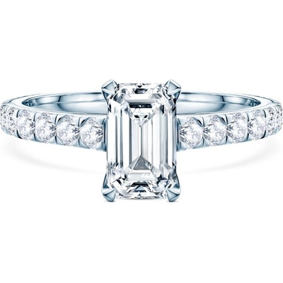 SAVICKI Годежен пръстен Share Your Love: бяло злато, лабораторни диаманти с шлифовка "смарагд