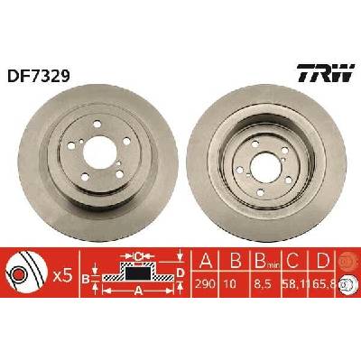 TRW Brzdový kotúč DF7329 sada 2 ks