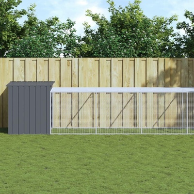 vidaXL Kurník s výběhem antracitový 110 × 609 × 110 cm pozinkovaná ocel 9799.3189090