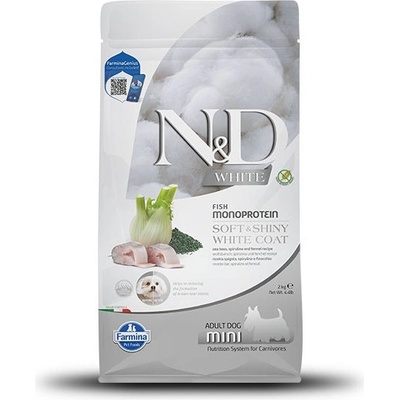 N&D White Dog Adult Mini Sea Bass Spirulina & Fennel 2,5 kg