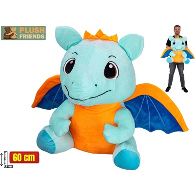 Mikro Trading Plush Friends Drak svetlo modrý 60cm sediaci