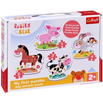 Trefl Бебешки пъзел Trefl 4 в 1 - Във фермата (36127)