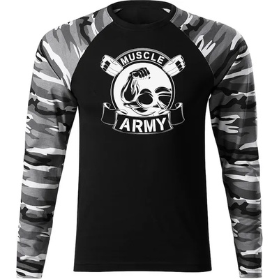 DRAGOWA FIT-T Тениска с дълъг ръкав Muscle Army Original, градски камуфлаж, 160 г/м2 (5631)