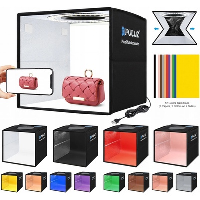 PULUZ PKT3101B Studiový fotobox s LED osvětlením 25 cm – Zboží Živě