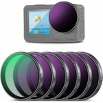 NEEWER ND filter set compatible with DJI Osmo Action 5 Pro/4/3, pack of 6 ND8+ND16+ND32+ND64+ND256+CPL gray filter polarization filter action camera accessories, multi-coated optical HD glass, FL-A98