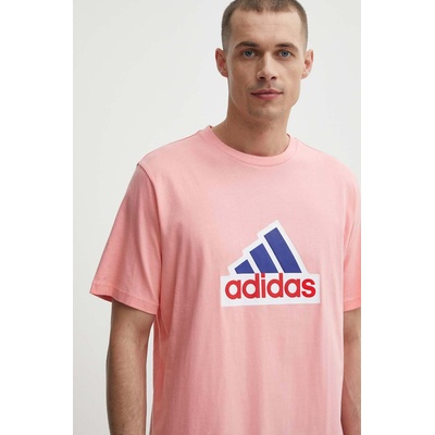 Adidas Памучна тениска adidas в розово с принт IS8342 (IS8342)
