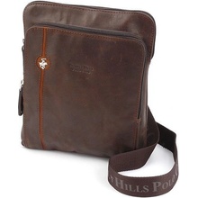 Beverly Hills Polo Club taška crossbody kožená BHPC Explore L hnedá 3 L