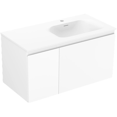 Orio баня 90 см с мивка Vela дясна, 1S, 1D, бяло мат - 91A13-09047-3-BBFF01-W23P01 (91A13-09047-3-BBFF01-W23P01)