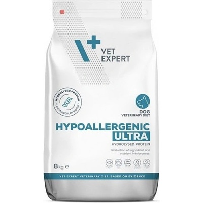 VetExpert Veterinary Diet Hypoallergenic Ultra dog - суха храна за кучета, непоносимост към храни или алергии и при дерматологични заболявания, хидролизиран рибен протеин с високо съдържание на Омега киселини, 8 кг, Vet Expert - Полша