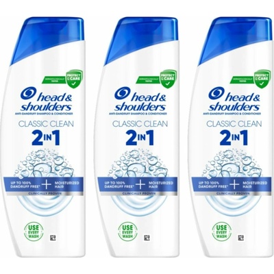 Head & Shoulders H&S šampón 2v1 Classic Clean 3 x 250 ml