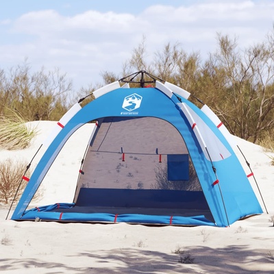 vidaXL Плажна палатка, 2-местна, лазурносиньо, бързо освобождаване (4005302)