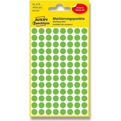 Avery Zweckform Etikety na různá značení 416 ks světle zelené 8 mm kulaté 3179
