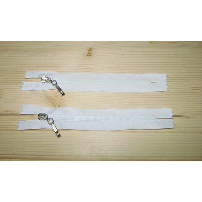 Kostenný zips biela 3mm nedeliteľný 14cm