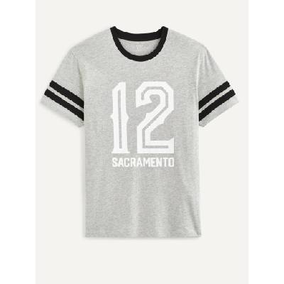 Celio Светлосива мъжка тениска с щампа Celio Celio | Siv | МЪЖЕ | S