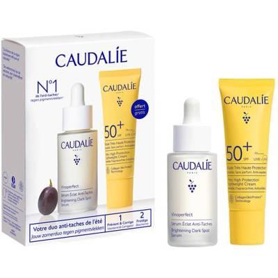 Caudalie Vinoperfect & Vinosun Protect Комплект - Озаряващ серум и Флуид, SPF50+, 30 + 20 ml (Лимитирано)