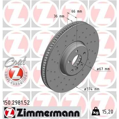 Brzdový kotúč ZIMMERMANN 150.2981.52 (150298152)