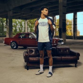 GymBeam Тениска Athletic Society Boxy Cream XL