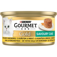 Gourmet Gold Savoury Cake konzerva pro kočky kuře s mrkví 85 g