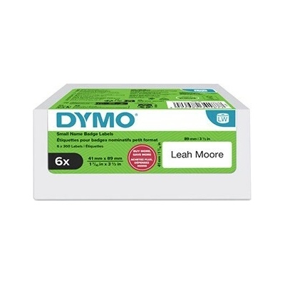Dymo 2234187, 89mm x 41mm, na menovky, snímateľné, biele, originálne papierové štítky, 6 x 300 ks