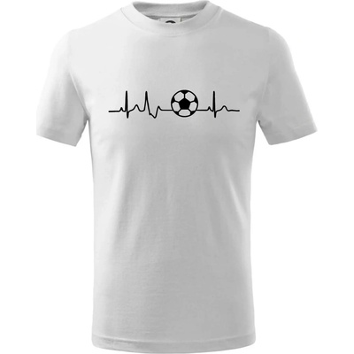 Ekg futbal loptu tričko detské biela