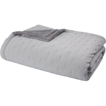 Catherine Lansfield Сиво капитонирано покривало за легло от шерпа 220x230 cm Cosy Nori - Catherine Lansfield (BD/58961/W/22023/SI)