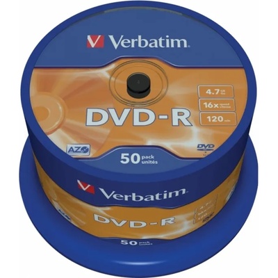 Оптичен носител DVD-R media 4.7GB, Verbatim, 16x, 50бр
