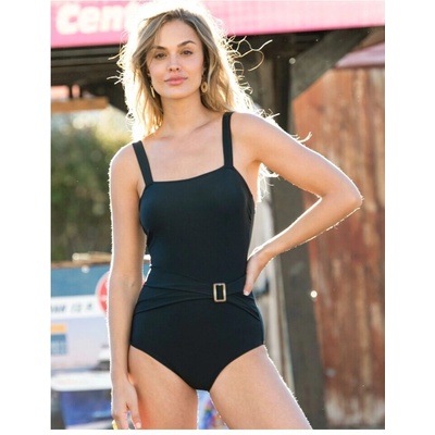 Blancheporte jednodielne plavky s nariasením Calero čierna