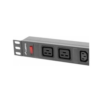 Lanberg Rack power strip pdu 19 lanberg 1u 16a 2m 2x c19 8x iec c13 black c20