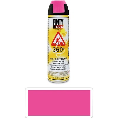 Pintyplus Tech fluorescenčný značkovací sprej s 360° tryskou 500 ml višňový T184